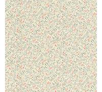 Rasch Papier peint 795011 - Motif floral - Papier peint intissé avec de petites fleurs et feuilles en vert, rose et orange - 10,05 m x 0,53 m (L x l)