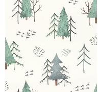 Rasch Papier peint intissé 300734 pour chambre d'enfant Motif arbres verts Blanc 10,05 m x 0,53 m