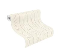 Rasch Papier peint intissé 499513 - Blanc clair avec aspect bois de chêne, grain de bois, moulures, structure