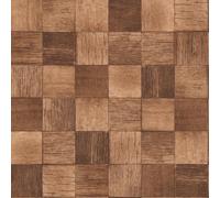Rasch Papier peint intissé en forme de cubes de bois - Papier peint rustique en vinyle marron pour une ambiance chaleureuse - Robuste et lavable - 10,05 m x 0,53 m