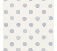 Rasch Papier peint pour enfant à pois Kids World II - Papier peint non tissé aquarelle à pois blancs bleus pour une ambiance vivante dans la chambre de garçon - 10,05 m x 0,53 m