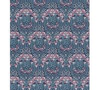 Rasch Sophia 710038 Papier peint non tissé avec feuilles bleu clair et fleurs roses et blanches 10,05 m x 0,53 m