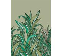 Rasch Wallpaper 542226 From The Amazon Collection Papier peint photo non tissé avec herbes naturelles colorées sur fond vert, bleu clair et marron clair 2,80 m x 2,00 m