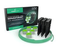 RASENWERK® Kit réparation câble délimitation pour robot tondeuse. 15 clous de forme brevetée. 5 bornes connexion avec remplissage gel étanche à l’eau. Câble délimi. universel 5m pour robot