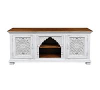 Rashpal Meuble bas en bois massif Boho Oriental 160 cm