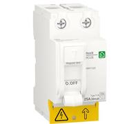Rasmacor | Differentiel R9R71225 | Interrupteur différentiel superimmunisé 2P 25A 30MA -F-SI | Resi 9 - RCCB | 230V - Type F SI - 50/60 Hz | 81 x 36 x 73 mm