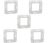 RASMACOR Lot de 5 châssis en plastique sans griffes SCHNEIDER New Unica NU7002P | Châssis en plastique pour série New Unica | 2 modules