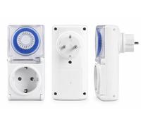 Rasmacor | Programmateur Prise Electrique ip44 | Minuteur programmateur analogique pour Usage extérieur | Prise programmable 24 Heures Blanc | Max. 16 A 3680 W 230 V |