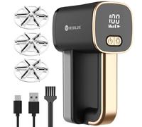 Rasoir Anti-Bouloche Électrique WiredLux - Déboulocheur Rechargeable pour enlever Les Peluches sur Vêtement & Meuble - Appareil Coupe Peluche à 3 Vitesses, Lumière LED, Dual Protection (Noir/Or)