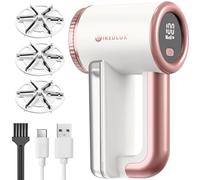 Rasoir Anti Bouloche Électrique WiredLux - Machine Anti Peluche Rechargeable pour Vêtement & Maison - Appareil Coupe Bouloches à 3 Vitesses, Lame à 6 Branches, Dual Protection (Rose Perlé)