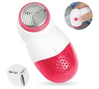 Rasoir électrique en tissu et épilateur, éliminateur de peluches à piles, rasoir à peluches, boules et débris pour vêtements (piles AA non incluses) 9,5*7cm,Noir + RougeABS