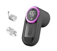 Rasoir électrique pour tissu rechargeable avec tête à 6 lames, affichage LED, charge de type C, machine portable pour pull, canapé, couverture (violet)