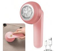Rasoir portable rechargeable pour tissu avec électrique enlève rapidement et efficacement les peluches et les bouloches des vêtements, des meubles et des tapis (1 pièce, rose) 13,3*8cmABS