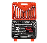 RASTKY 61Pcs Ensemble D Outils de Réparation Automobile en Acier pour | Mallette de rangement compacte, jeu de clés à douille, idéal pour les réparations domestiques, mécaniques et de garage