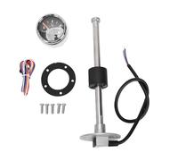 RASTKY Kit d'unité D'Envoi de Carburant et de Jauge en Acier Inoxydable, Verre incurvé Anti-buée 0-190 Ohm 225 Mm, Envoi de Carburant 175 Mm avec Joint NBR SAE 5 Boulons pour Bateaux,
