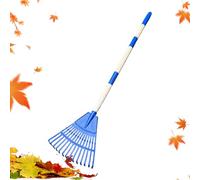 Râteau à éventail 14 dents - Râteau de jardin pour feuilles | Balai à éventail pour extérieur, paysage, cour, jardin, camping