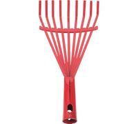 Râteau à Feuilles à Main 9 Dents en Acier Haute Résistance Rouge | Tête sans Manche, Surface Texturée, pour Herbe Coupée et Bases de Haies, Usage Verger