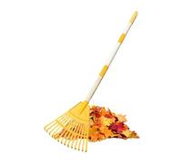 Râteau à feuilles en plastique - Râteau de jardin amovible en forme d'éventail pour enfants - Outil de jardin léger à 14 dents - Nettoyage de la pelouse, coupe de l'herbe, camping, jardinage en plein