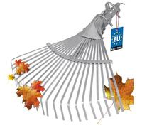 KOTARBAU® Râteau à Feuilles - Réglable - Acier - 28-40,5 cm - Argent - Râteau Jardin - Balai a Gazon - sans Manche - Outil Robuste pour Feuilles et Gazon - Largeur Réglable