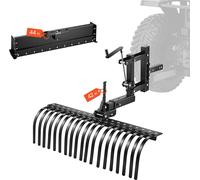 Râteau à foin / râteau à foin - Accessoire 3 points cat. 1 - Largeur de travail 107 cm - 19 dents en acier - Pour ATV, UTV et tracteur tondeuse - Scarificateur contre le feutrage du gazon