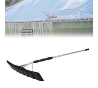 Râteau à neige de toit de 1,9 à 6,4 m, pelle à neige en aluminium avec roues, tube télescopique à 5 sections, outil de déneigement pour toit de maison