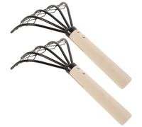 Râteau à Palourdes 2 Pièces en Acier Carbone et Bois, avec Filet | Outil pour Ramasser les Palourdes, Coquilles D'huîtres, Poignée Bois Antidérapante, Noir