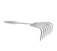 Râteau à Palourdes de Plage en Acier Inoxydable, 7 Dents, Main | Outil à Griffes Portable, Manche Ergonomique Antidérapant, pour Sable, Coquillages, Jardin et Vasières