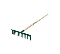 LEBORGNE - Râteau Duopro 14 Dents Droites Manche Bois Certifié PEFC 100% - Outillage de Jardin - Râteaux - Pour Ratissage, Nivelage, Épandage - Professionnels BTP et Jardinage