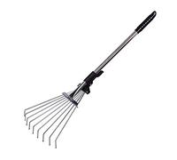Râteau de Jardin Ajustable télescopique et Pliable avec Manche Extensible Ventilateur- Outil Multifonction en Acier pour Les parterres Fleurs puits fenêtre pelouses Jardins