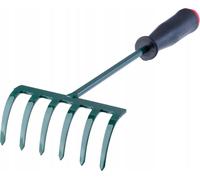 Râteau de jardin - Râteau à main - Avec houe - Largeur de travail 30 cm - 6 dents - Petit
