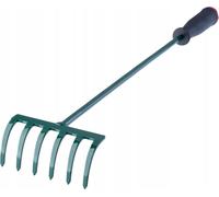 Râteau de jardin - Râteau à main - Petit - 6 dents - 60 cm - Avec houe