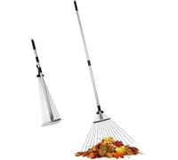 Râteau de jardin télescopique 19-52 cm, réglable, 82-160 cm