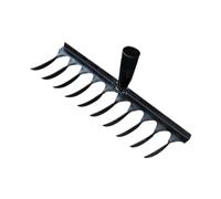 Râteau de Jardin Tête Amovible à Griffes Solides Accessoire Ramasse-Feuilles Râteau Acier Au Manganèse Outil Manuel Adapté Jardin Ferme Pelouse, 10 Dents