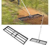Râteau de nivellement de pelouse 10 x 36 pouces (25,4 x 76,2 cm) avec manche réglable de 83,9 pouces (212,7 cm) pour terrain de golf