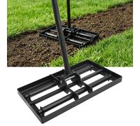 RâTeau De Nivellement De Pelouse 43×30cm, Niveleur Gazon en Acier A3 Antirouille avec Tête Rouleau & Manche Long RéGlable 207cm, Rateau Jardin Et Rateau Gazon pour Niveler Terre, Sable Et Pelouses