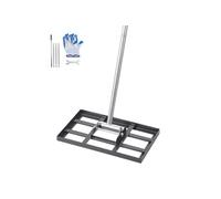Râteau de Nivellement de Pelouse Compact Manche Fixe 198cm pour Cour 43,1x25,4cm