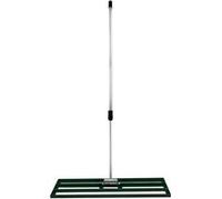 Râteau à gazon 100 cm x 32 cm Râteau de nivellement Râteau à gazon Râteau pour sablage Acier vert Niveleur de surface Acier galvanisé 1,2 – 1,9 m Manche télescopique Golf Outil de jardinage Gazon Terr