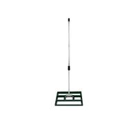 Râteau à gazon 50 cm x 32 cm Râteau de nivellement Râteau à gazon Râteau pour épandage de sable Acier vert Niveleur de surface Acier galvanisé Manche télescopique de 1,2 à 1,9 m Outil de jardinage pou