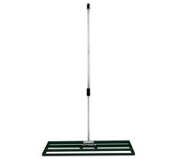 Râteau à gazon 100 cm x 32 cm Râteau de nivellement Râteau à gazon Râteau pour sablage Acier vert Niveleur de surface Acier galvanisé 1,2 – 1,9 m Manche télescopique Golf Outil de jardinage Gazon Terr