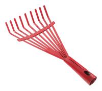 Râteau en Acier 9 Dents Rouge pour Feuilles et Jardin | Acier Haute Résistance, Tête sans Manche, Surface Texturée, 170g, pour Massifs et Bases d'Arbres