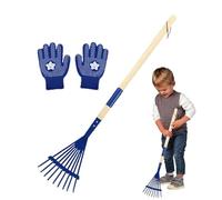 Râteau Enfant pour Feuilles | 68 cm avec Dents Métalliques Manche en Bois Détachable - Petit Râteau pour - pour Entretien Pelouse Nivellement Sol Exploration Extérieure Jardinage