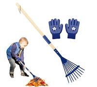 Râteau Enfant pour Feuilles - Manche en Bois Détachable de 68 cm avec Dents Métalliques | Petit Râteau à Feuilles - pour Travaux de Jardinage, Camping, Exploration Extérieure, Entretien de