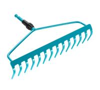 Râteau-étrier Combisystem de Gardena : râteau robuste avec 14 dents, largeur de travail 36 cm, construction à double étrier pour usage intensif, pour tous les manches cs (3168-20)