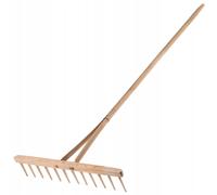Kadax Râteau à foin – Manche en bois long, récolte efficace et confortable (Bois)