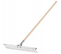 KADAX Râteau à Foin avec Manche en Bois Long pour Une Récolte Efficace et Confortable, Râteau à Feuilles de Jardin, Outil de Jardinage (Aluminium)