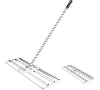 Râteau niveleur pour gazon, grattoir pour gazon en acier inoxydable, 75x25 cm, râteau pour gazon avec manche extensible de 180 cm, outil de nivellement et de raclage pour gazon, terrains de golf, jard