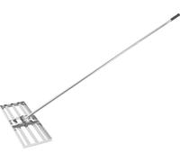 Râteau niveleur pour gazon - Râteau de jardin - Manche réglable de 50 à 180 cm - Tête pivotante à 180° - Tête et manche en acier - Pour le sable et la terre