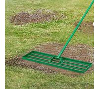 Râteau niveleur pour pelouse, outil de nivellement de 122 cm x 25 cm, niveleur robuste avec manche télescopique en acier de 198 cm, râteau de nivellement pour jardin, terrain de golf et exploitation a