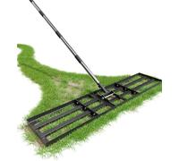 Rateau Nivellement 114 x 25 cm, râteau de nivellement, avec Manche Acier Inoxydable 180 cm, Outil Robuste réglable, rateau Jardin et rateau Gazon pour niveler Terre, Sable et pelouses