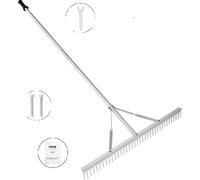 Râteau paysager, construction légère en aluminium, tête de râteau 36", manche long 75